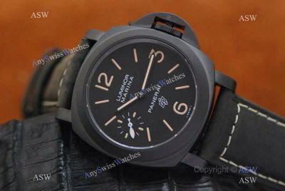 Swiss Grade Copy Luminor Marina Panerai Watch Black Dial Black Case